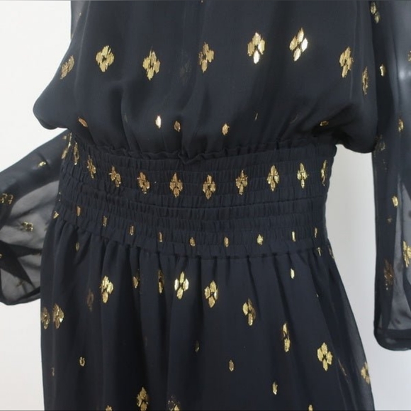 A.L.C.Sidney Long-Sleeve Metallic Flounce Dress - Picture 3 of 6